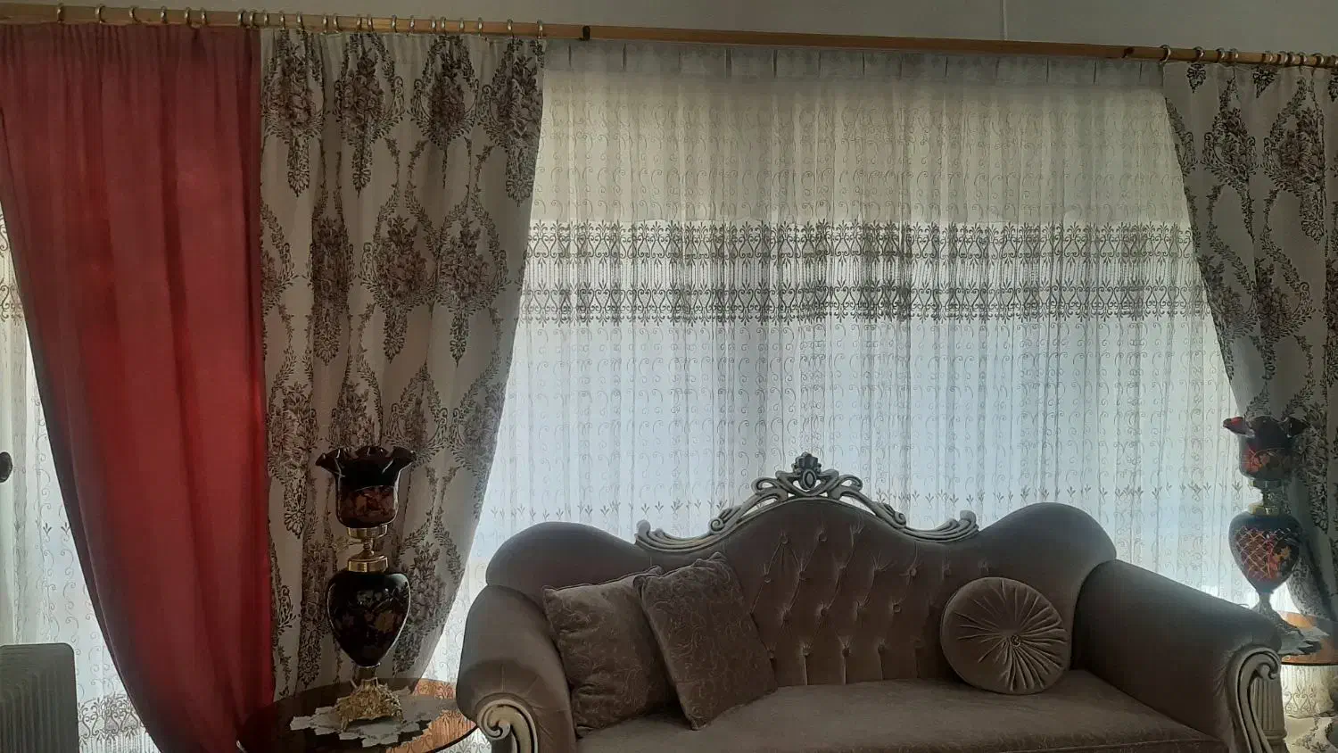 پرده تور و کتیبه طول ۶ متر عرض ۲ونیم|پرده، رانر، رومیزی|تهران, چیذر|دیوار