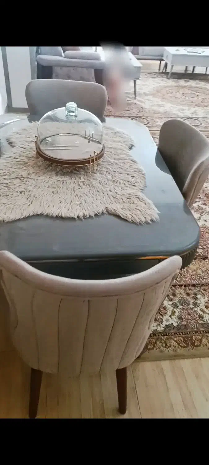 میز نهار خوری طوسی نو|میز و صندلی غذاخوری|تبریز, |دیوار