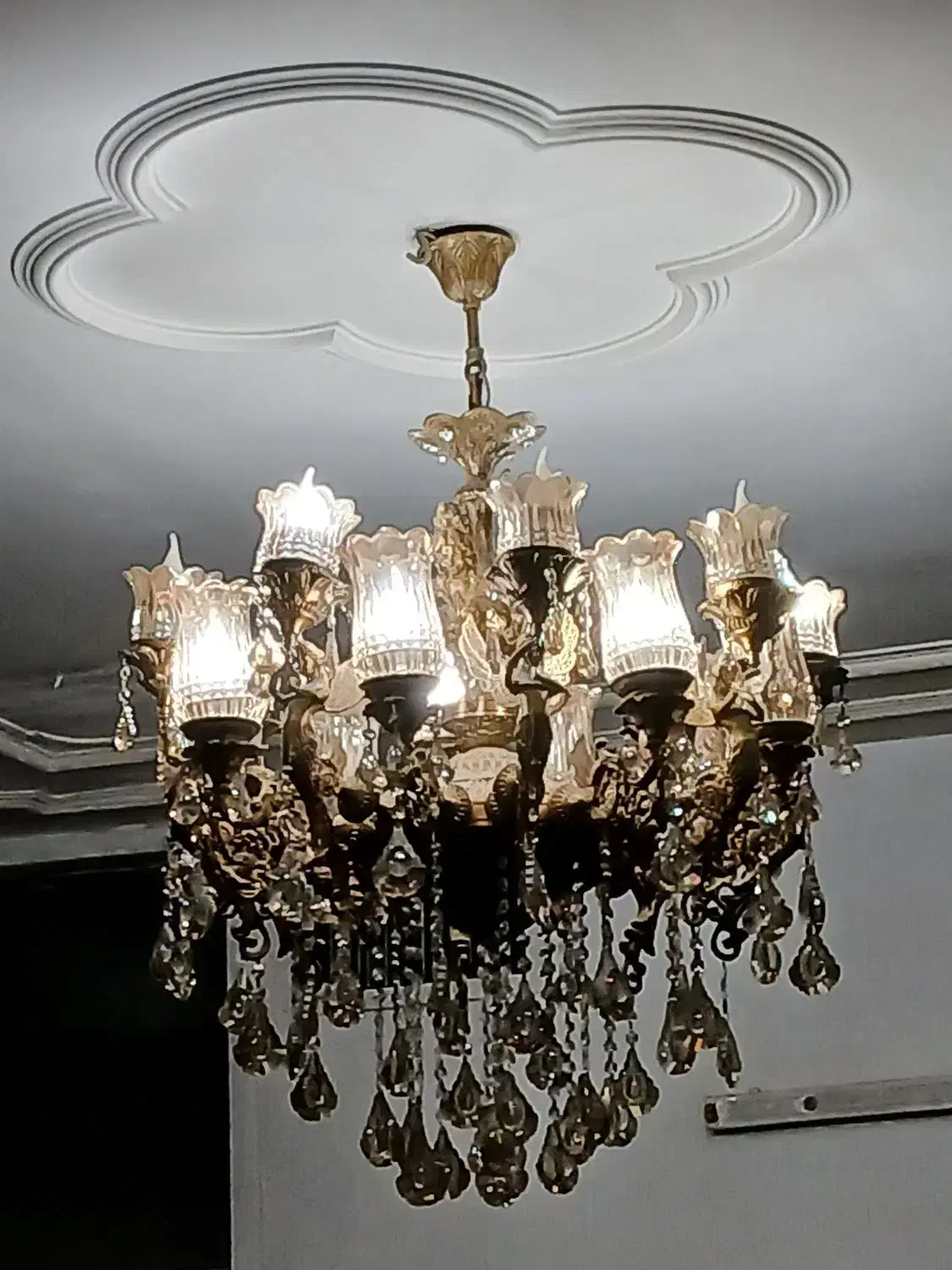 لوستر برنج|لوستر و چراغ آویز|آبیک, |دیوار