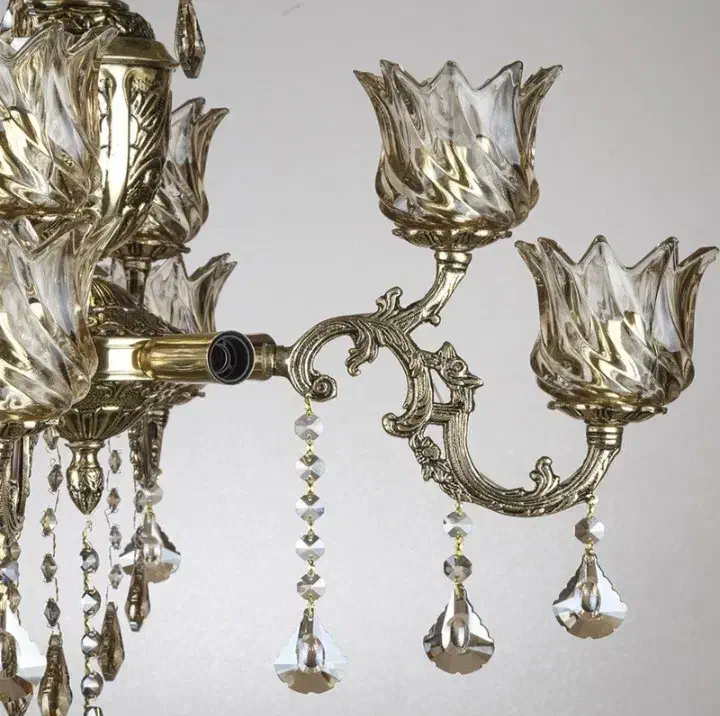 لوستر برنز نو ۸ شاخه چشمه نور|لوستر و چراغ آویز|ارومیه, |دیوار