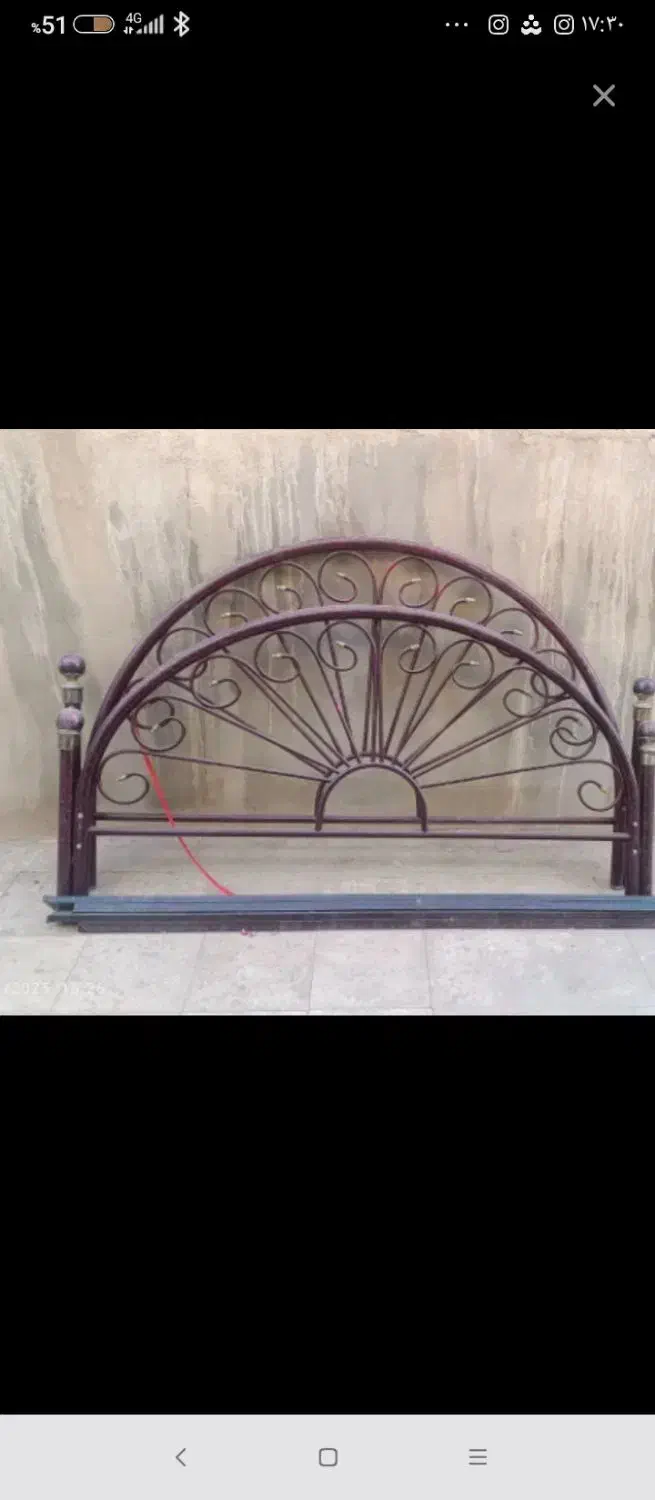 تخت دو نفره فلزی طوسی|تخت و سرویس خواب|قم, شهرک شهرداری|دیوار