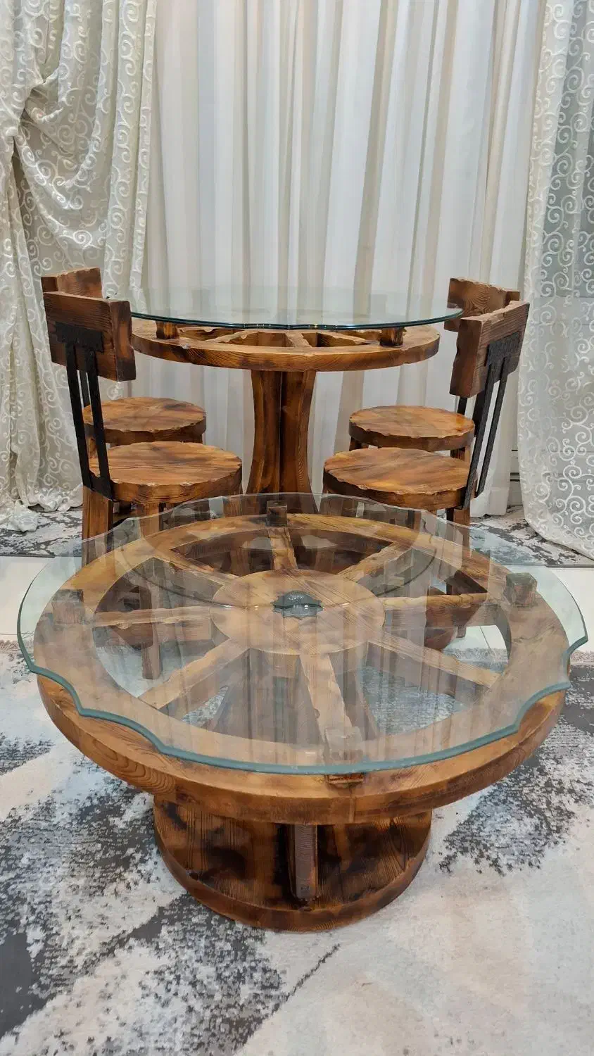 میز نهار خوری 4نفره و جلومبلی ست|میز و صندلی غذاخوری|گلستان (تهران), |دیوار