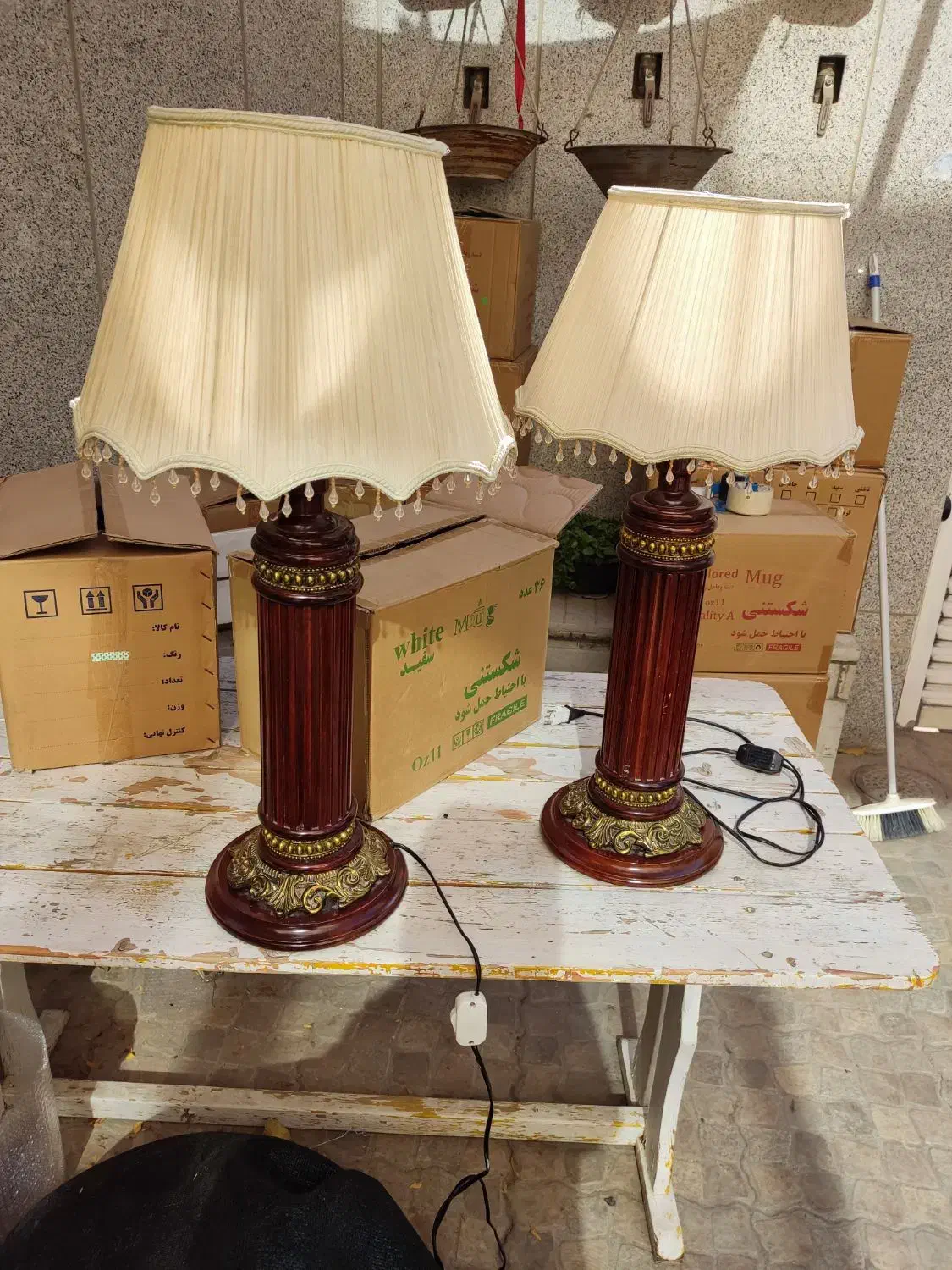 آباژور یک جفت|چراغ خواب و آباژور|اصفهان, فیض|دیوار