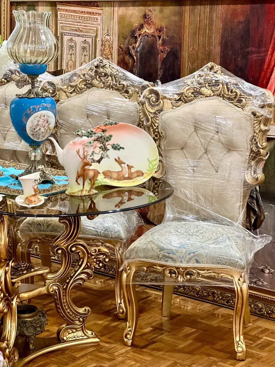 مبلمان استیل سلطنتی و میزناهارخوری نو ((جهیزیه))|مبلمان خانگی و میز عسلی|تهران, فرمانیه|دیوار