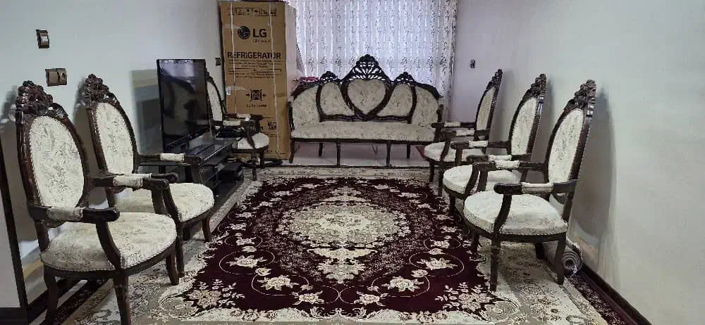 مبل سلطنتی ۷ نفره|مبلمان خانگی و میز عسلی|خرم بید, |دیوار