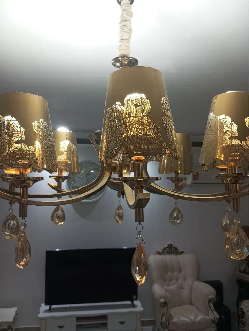 لوستر ۸شاخه شیک دوعدد|لوستر و چراغ آویز|رشت, یخسازی|دیوار