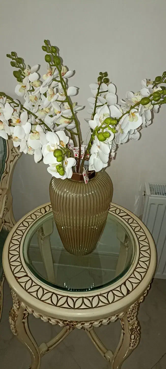 دو عدد گلدان و هر کدام ۱۱شاخه گل ارکیده|گل مصنوعی|شاندیز, |دیوار