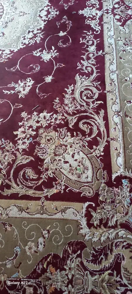 یک جفت فرش ۱۲ متری زرشکی گل برجسته|فرش|مشهد, نیزه|دیوار