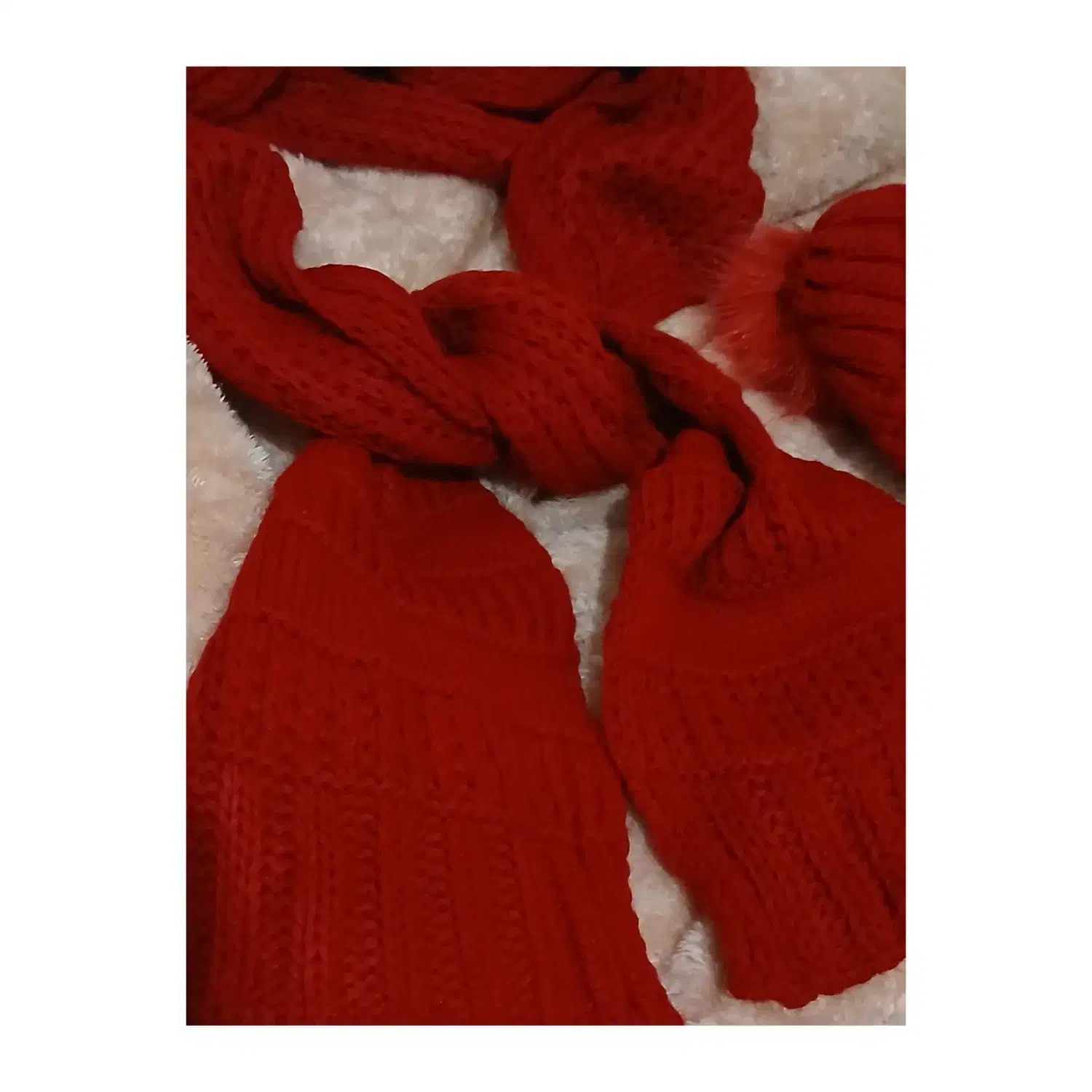 کلاه وشال گردن قرمز یلدایی دخترانه|لباس|سبزوار, جوادیه غربی|دیوار