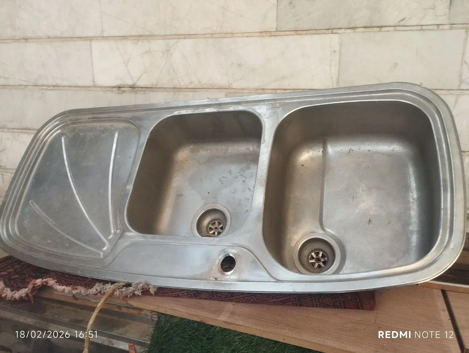 سینک دوقلو|آب‌چکان و نظم‌دهنده ظروف|تهران, شهرک آزادی|دیوار