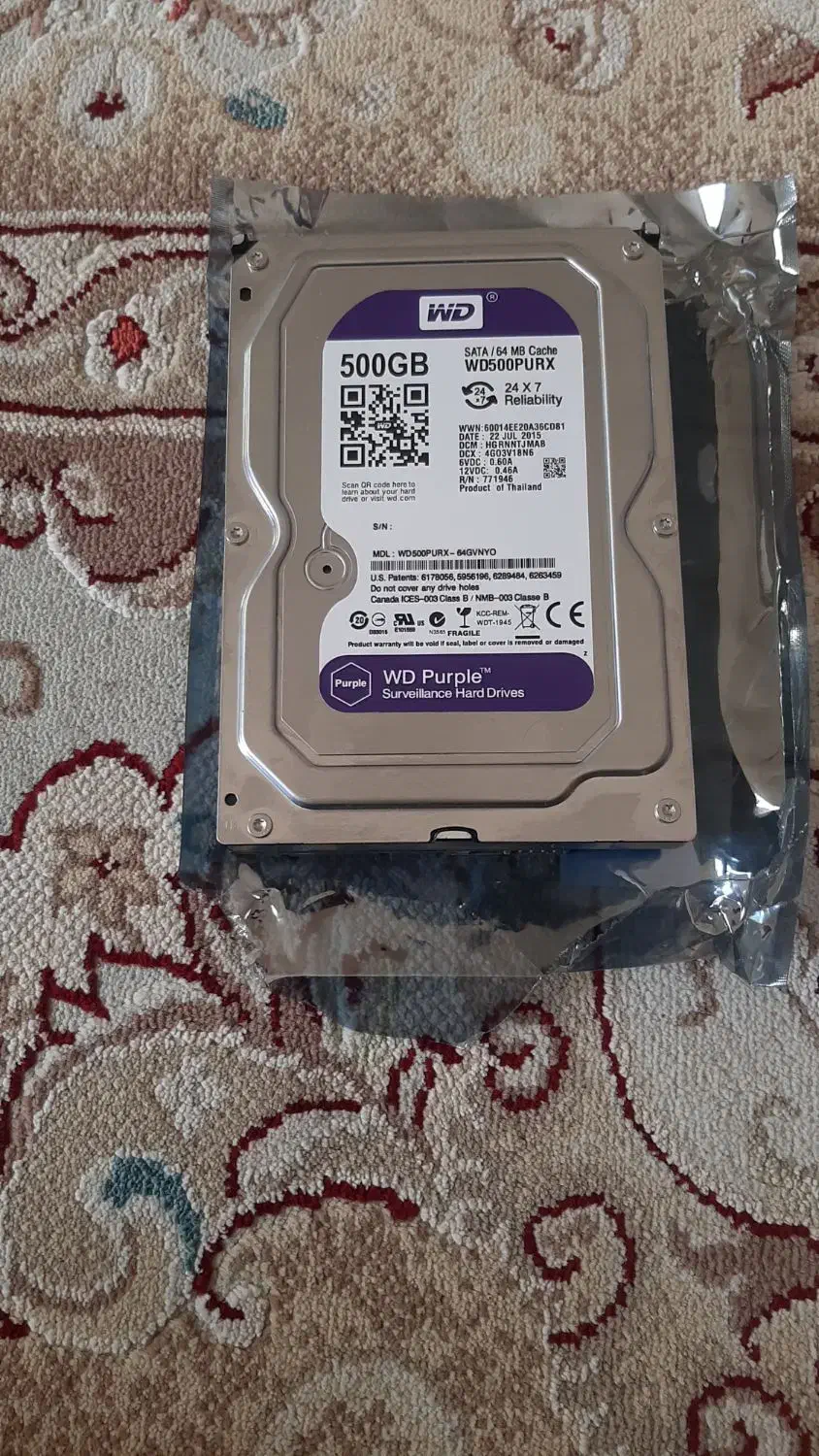 هاردبنفش اصلی۵۰۰ گیگ کاملا نو|قطعات و لوازم جانبی رایانه|محمدشهر, همایون ویلا|دیوار