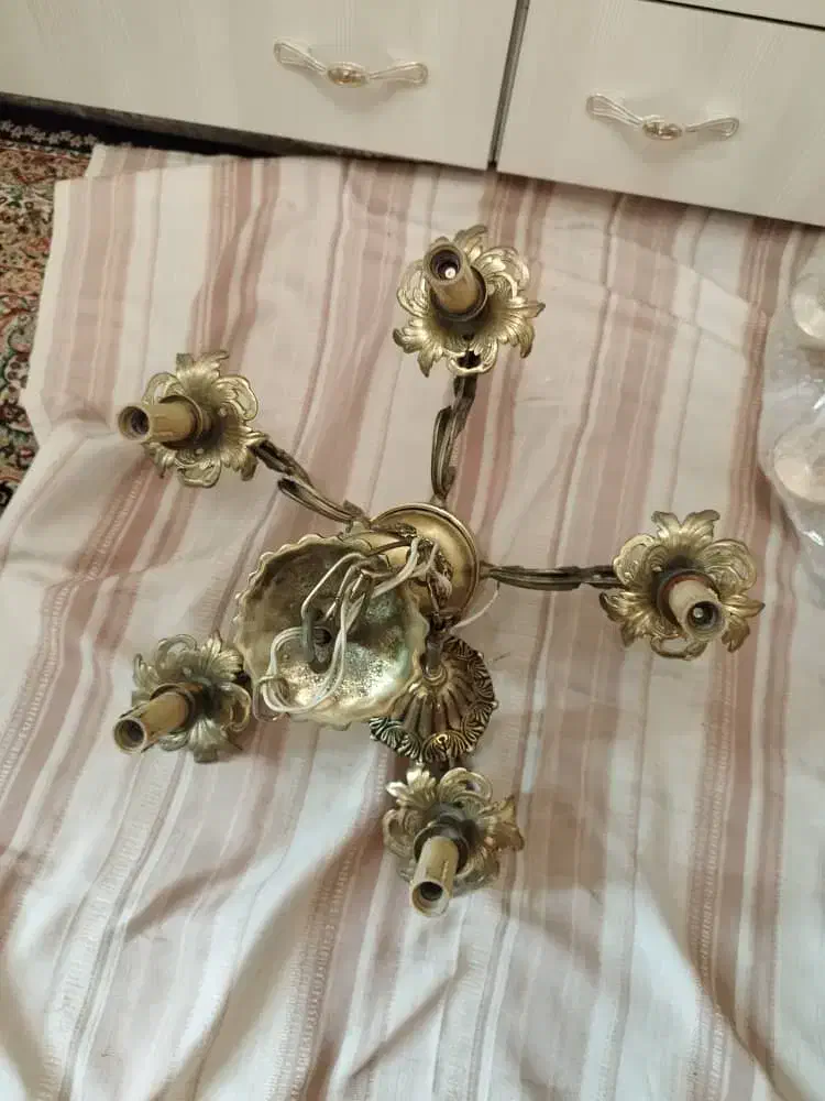 لوستر برنجی اصل قدیمی|لوستر و چراغ آویز|تهران, شاهین|دیوار