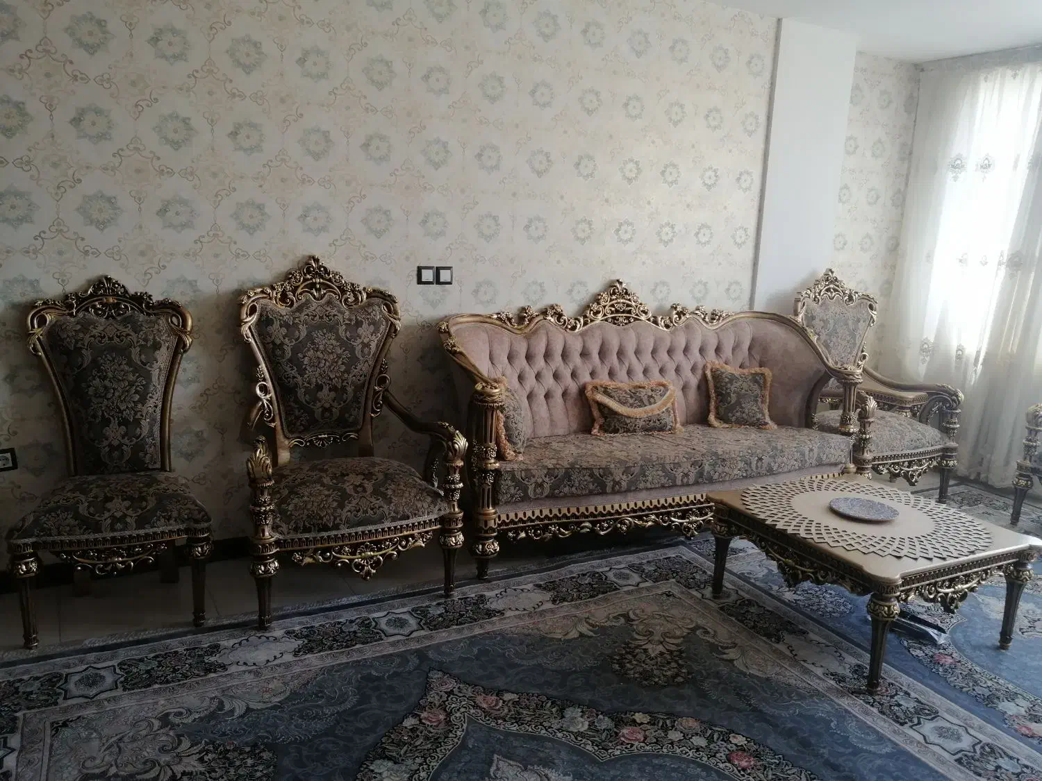 مبل سلطنتی|مبلمان خانگی و میز عسلی|شیراز, شهرک صدا و سیما|دیوار