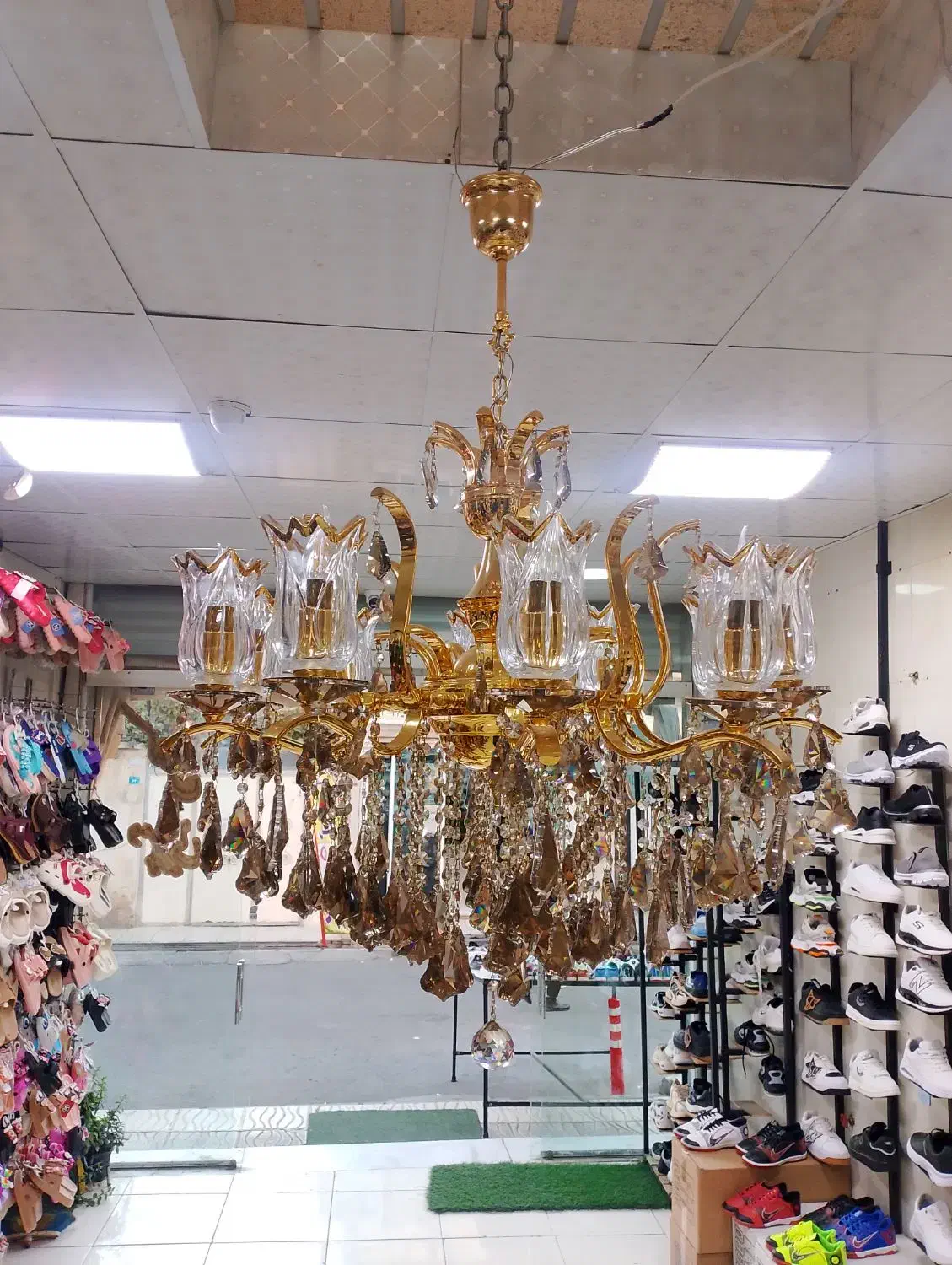 لوستر آب طلا ۱۰ شاخه|لوستر و چراغ آویز|نسیمشهر, |دیوار