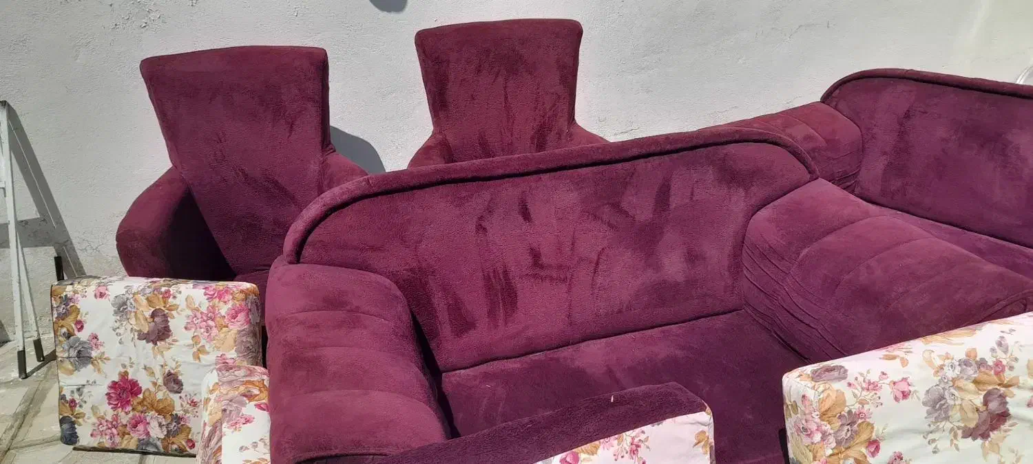 مبل ۷ نفره سالم سالم بدون پارگی وچراغ گاز|مبلمان خانگی و میز عسلی|شاهین دژ, |دیوار