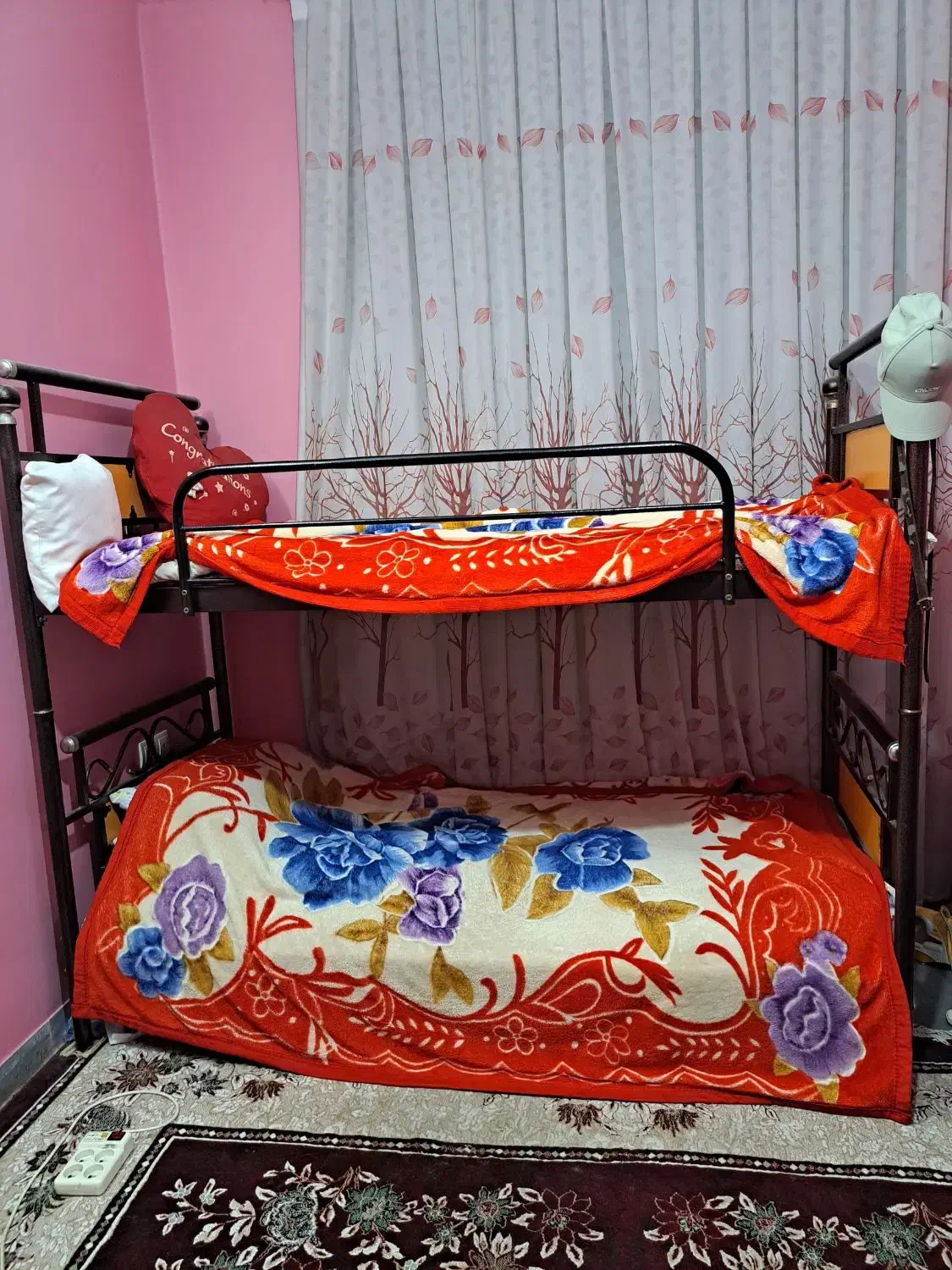 تخت دوطبقه فلزی|تخت و سرویس خواب|شیراز, شریف‌آباد|دیوار