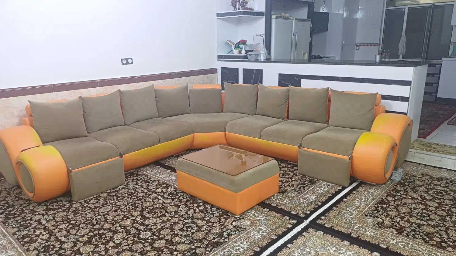 مبل راحتی هشت نفره ال|مبلمان خانگی و میز عسلی|روانسر, |دیوار