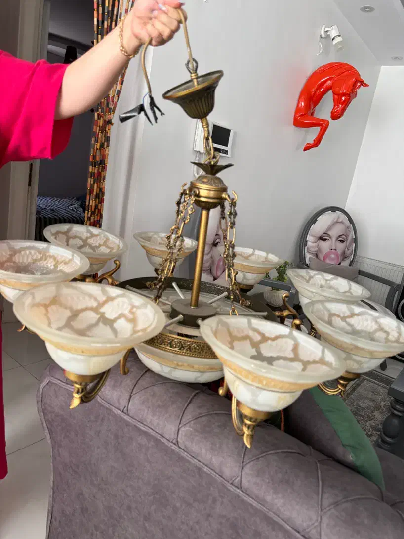 لوستر لوکس ده شعله|لوستر و چراغ آویز|پردیس, فاز ۱|دیوار