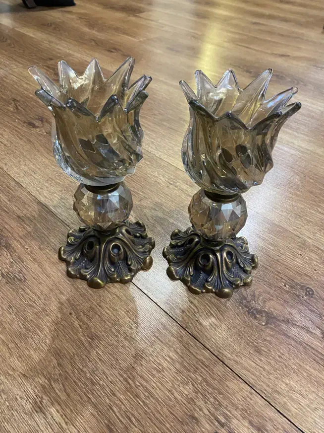 لوستر برنز به همراه شمعدان|لوستر و چراغ آویز|تهران, فردوس|دیوار