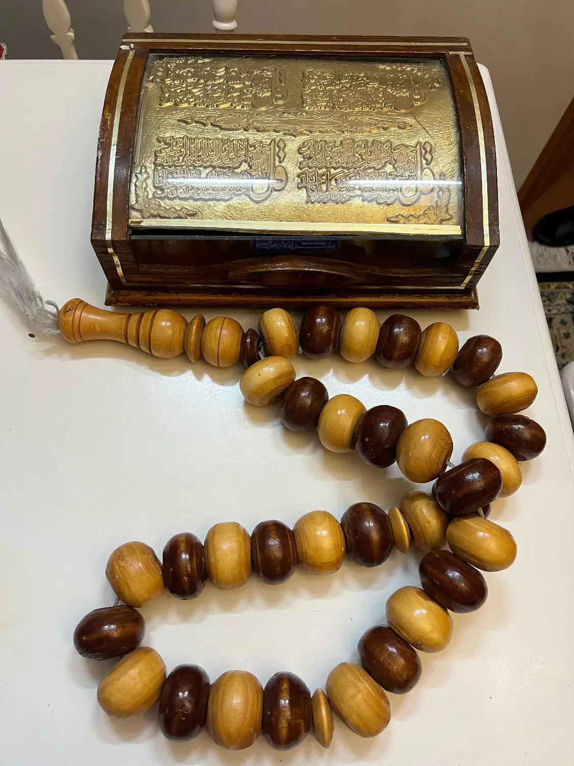 جعبه قرآن و تسبیح چوبی|صنایع دستی و سایر لوازم تزئینی|شاهرود, |دیوار