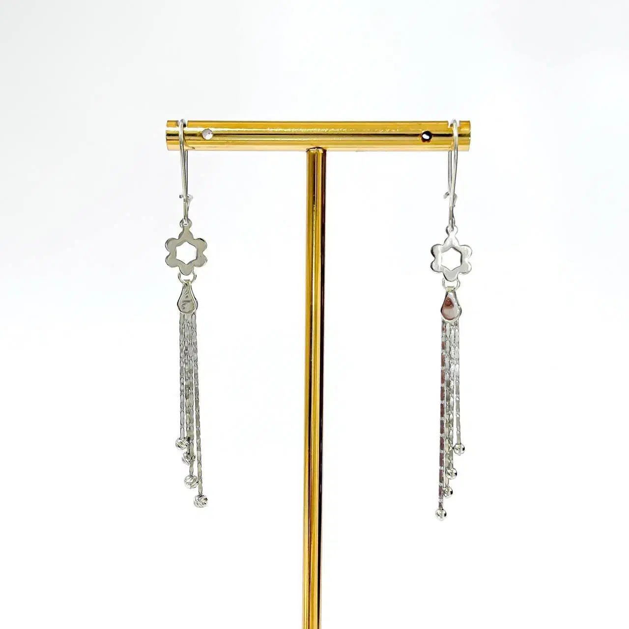 گوشواره تمام نقره مدل آویزی فلاور|بدلیجات|تبریز, |دیوار