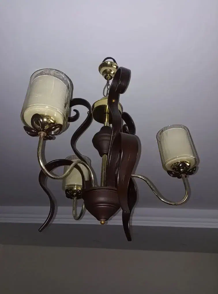 لوستر چوبی فلزی|لوستر و چراغ آویز|شهریار, شهریار|دیوار