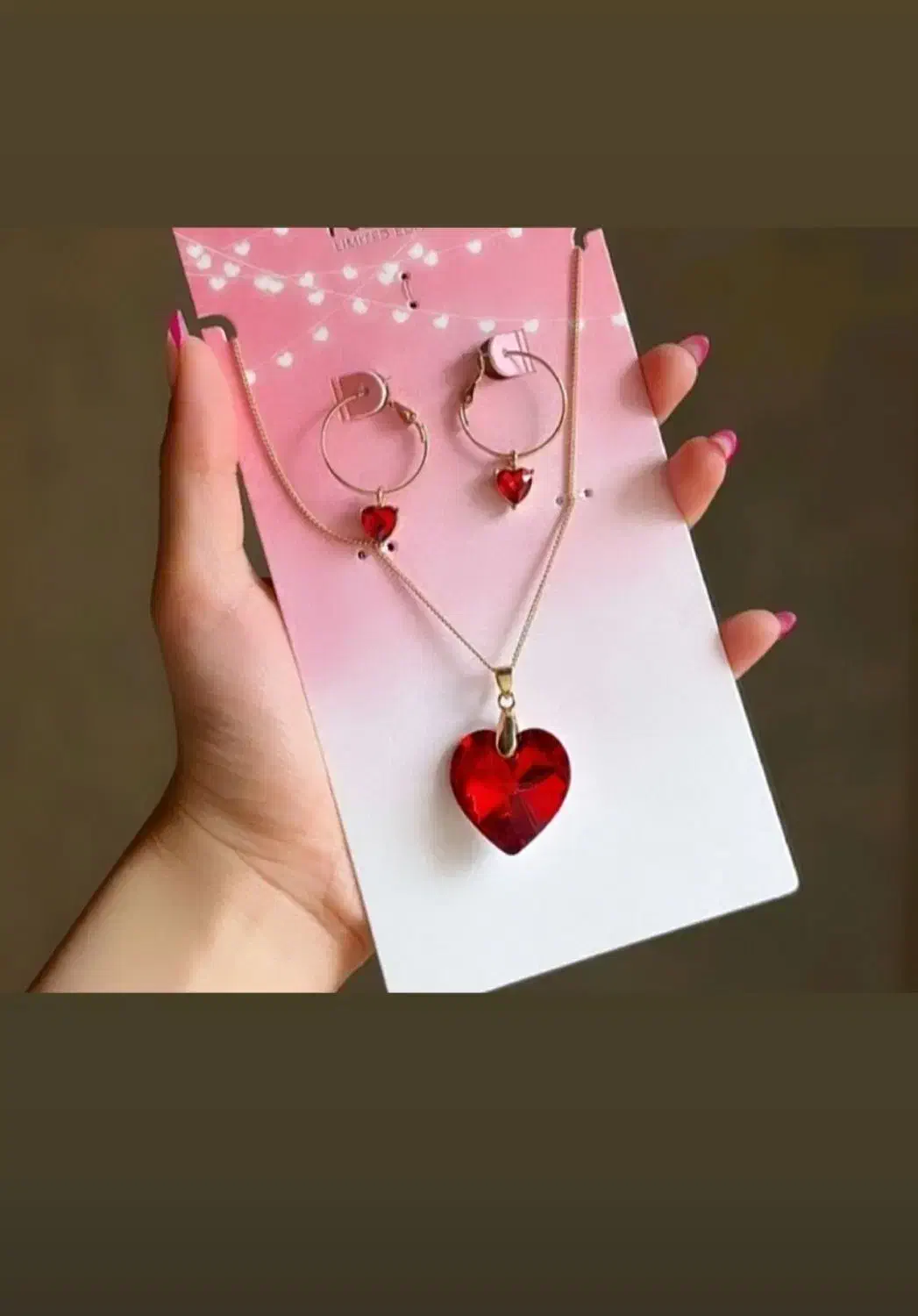 ست گردنبند گوشواره قلبی|جواهرات|سنندج, |دیوار