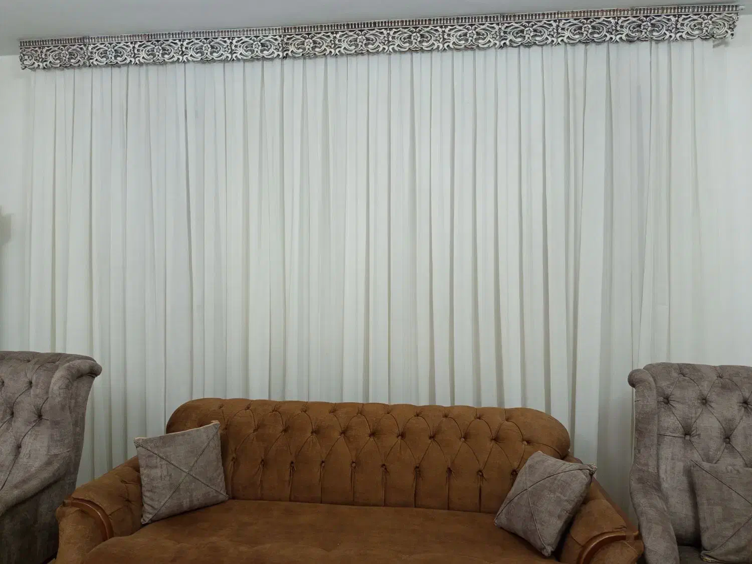 پرده حریر ساده|پرده، رانر، رومیزی|کرج, شهرک یاس جنوبی|دیوار