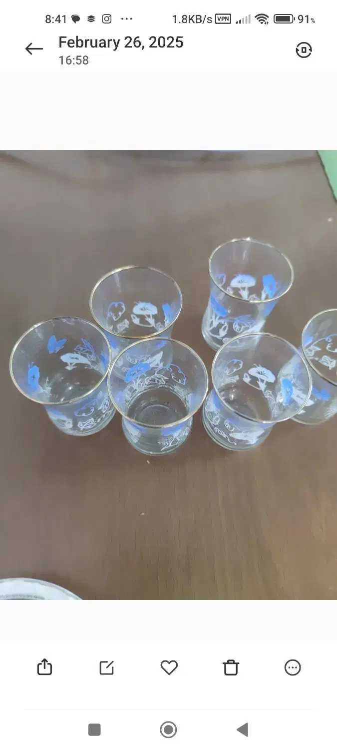 گلدان استکان  نعلبکی قدیمی|صنایع دستی و سایر لوازم تزئینی|قم, نوقطار|دیوار