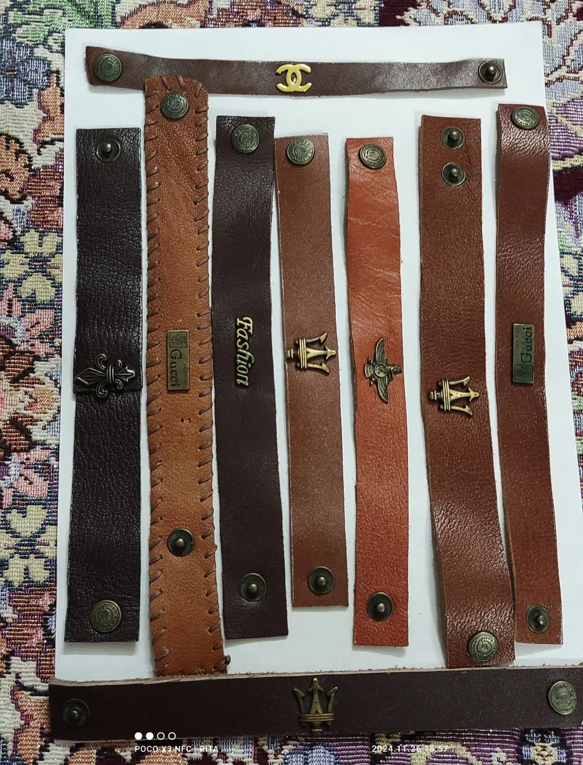 دستبند چرم طبیعی .|زیورآلات و اکسسوری|اصفهان, رکن الدوله غربی|دیوار