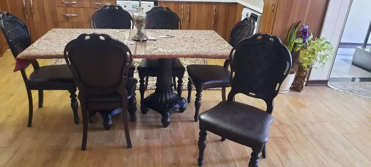 مبل ناهار خوری شش نفره|میز و صندلی غذاخوری|نهاوند, |دیوار