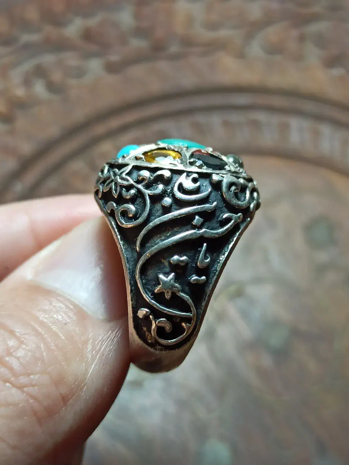 انگشتر نقره چند نگین|جواهرات|رشت, شهرک صبا|دیوار