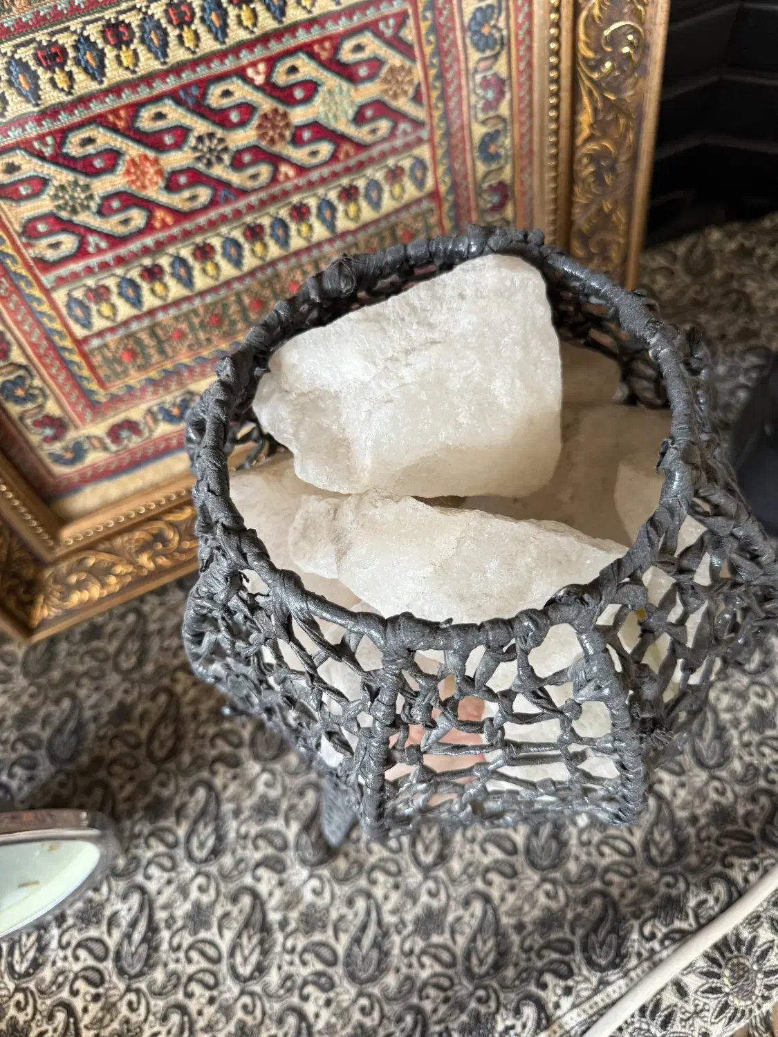 آباژور شیک با سنگ نمک|چراغ خواب و آباژور|مشهد, هنرستان|دیوار