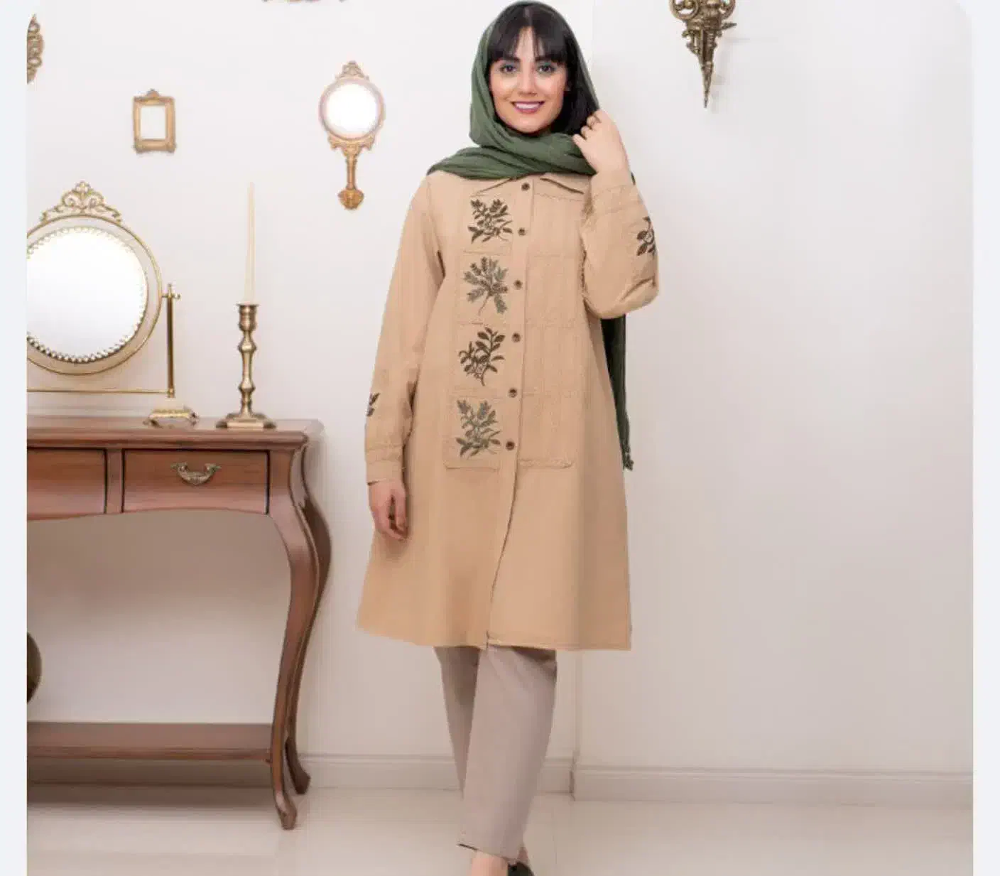 مانتو الیاف طبیعی گلدوزی درجه ۱|لباس|قم, دروازه قلعه|دیوار