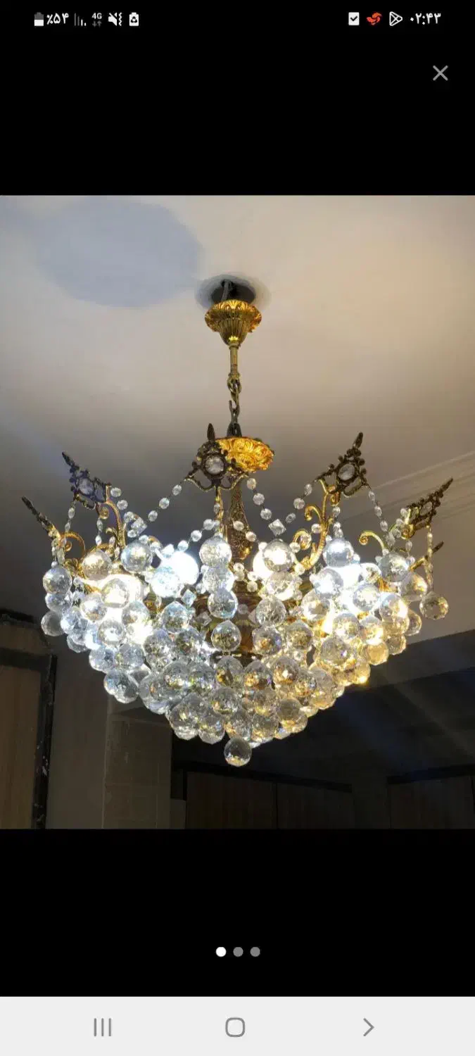 لوستر هشت شاخه برنز|لوستر و چراغ آویز|سبزوار, عظیمیان|دیوار