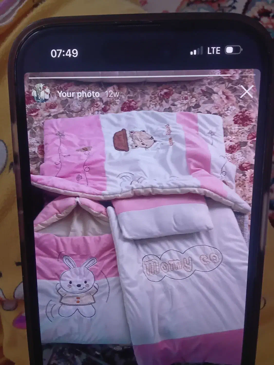 سرویس رختخواب نوزادی دخترانه|رختخواب، بالش، پتو|زرندیه, |دیوار