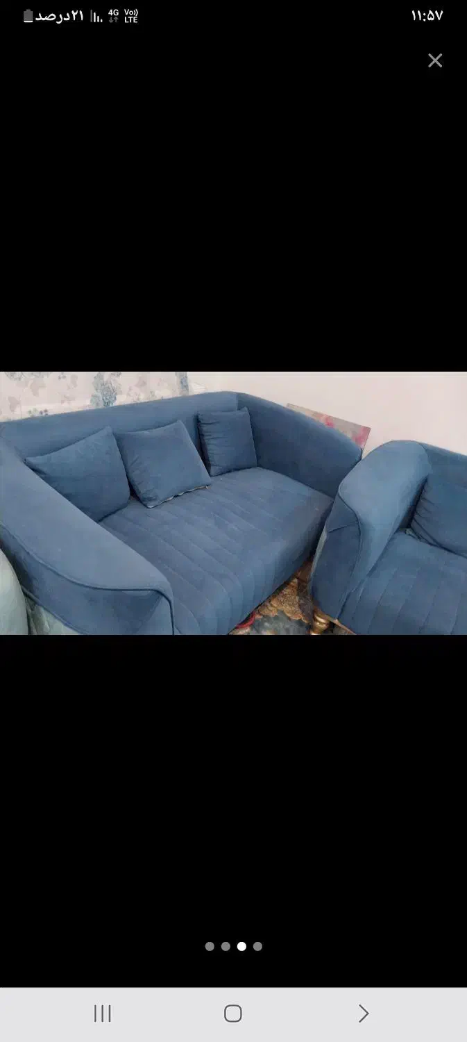 مبل فیروزه ای ۷نفره|مبلمان خانگی و میز عسلی|گلستان (تهران), |دیوار