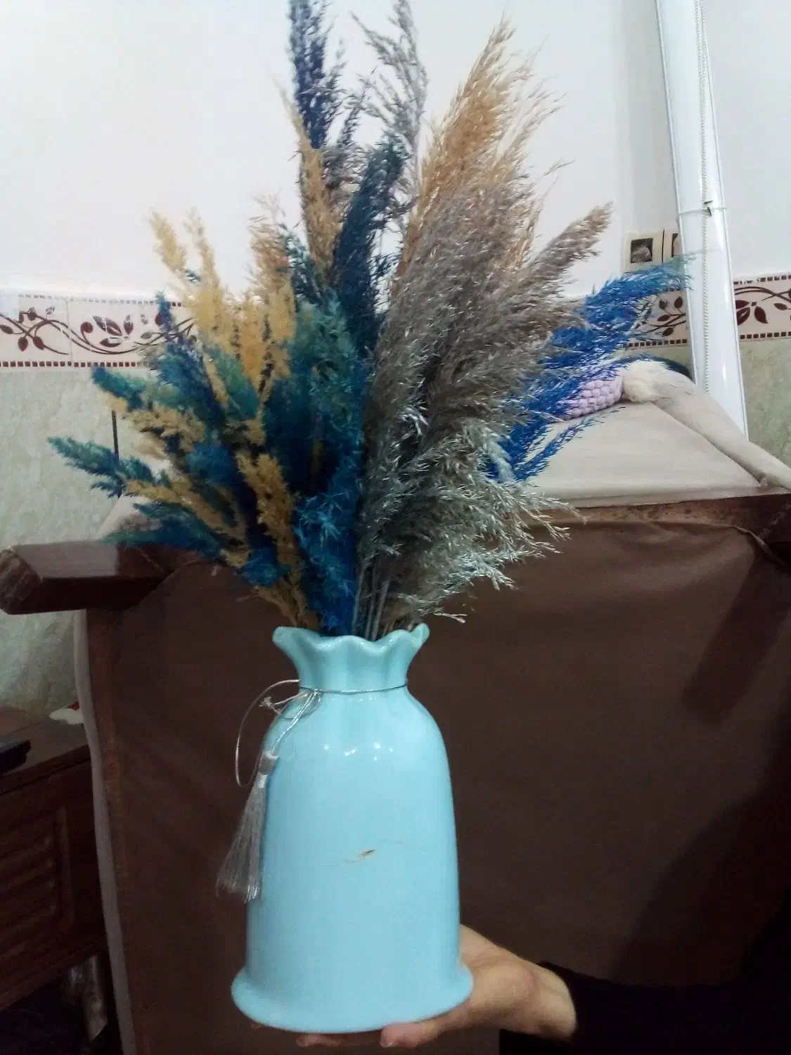 گلدان دکوری|گل مصنوعی|قروه, |دیوار