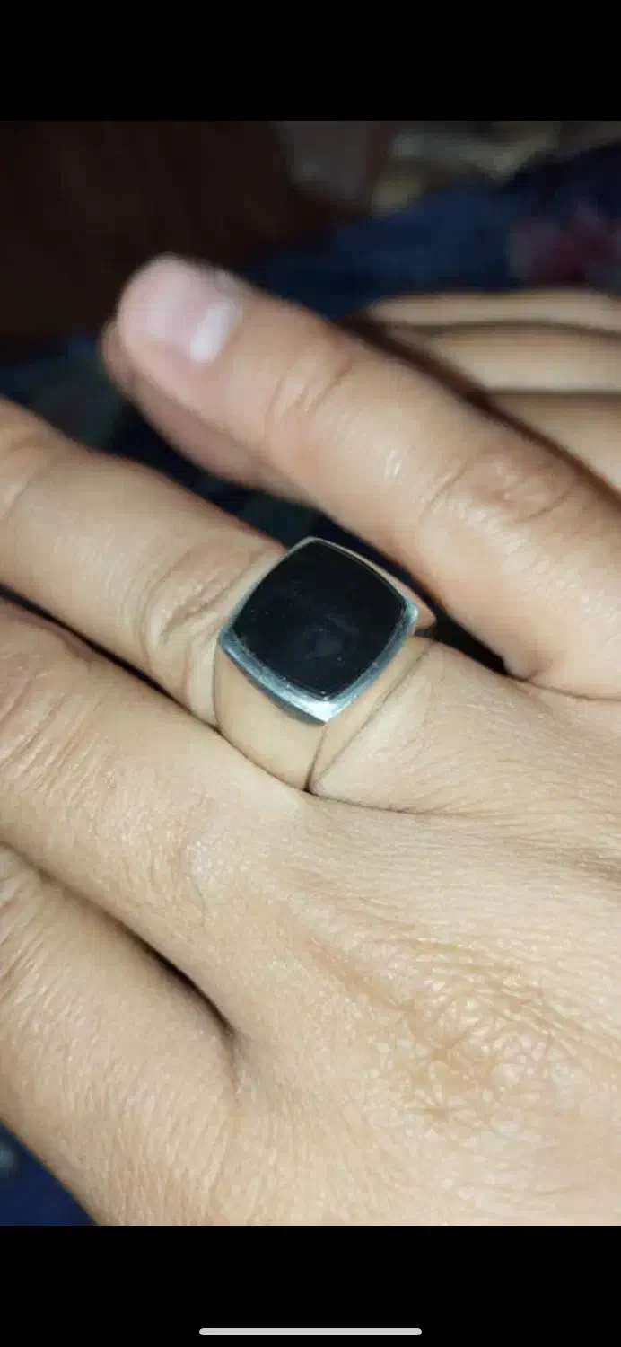 انگشتر نقره  جزع یمن عقیق مشکی حرزدار|جواهرات|ری, دولت‌آباد|دیوار