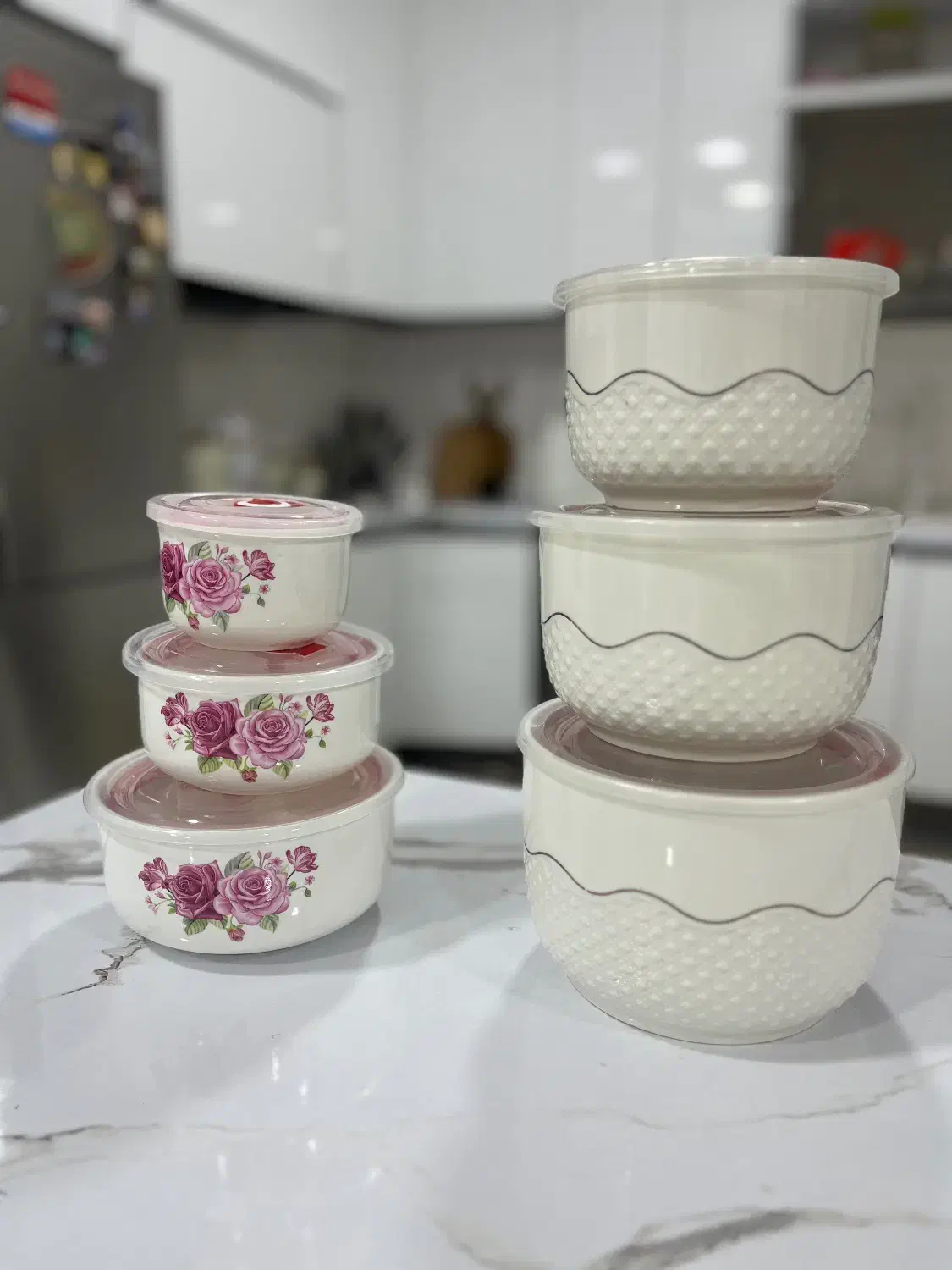 ۶ تیکه ظرف چینی درب دار|ظروف سرو و پذیرایی|سیرجان, |دیوار