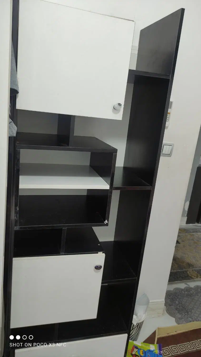 کمد با یک کشو کتابخانه باکس دار|کتابخانه، شلف، قفسه‌های دیواری|کاشان, الغدیر|دیوار