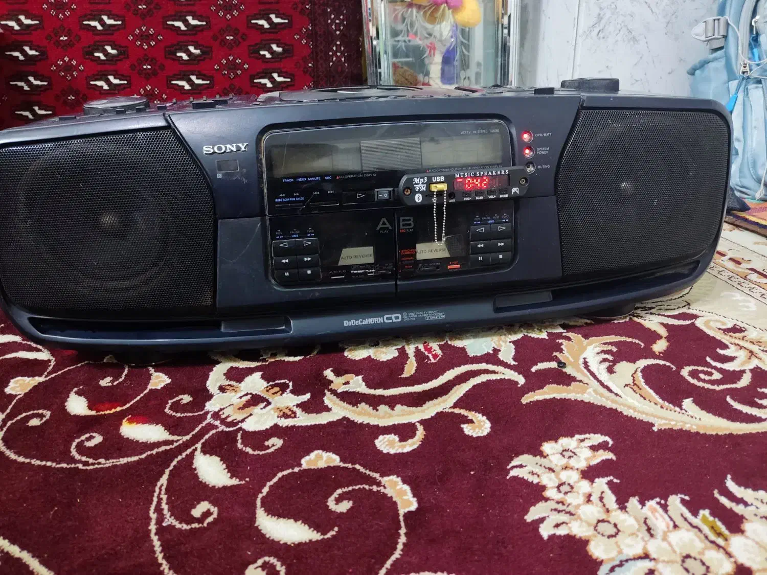 رادیو ضبط سونی ژاپن قدیمی فلش و بلوتوث|سیستم صوتی خانگی|سبزوار, نواب صفوی|دیوار