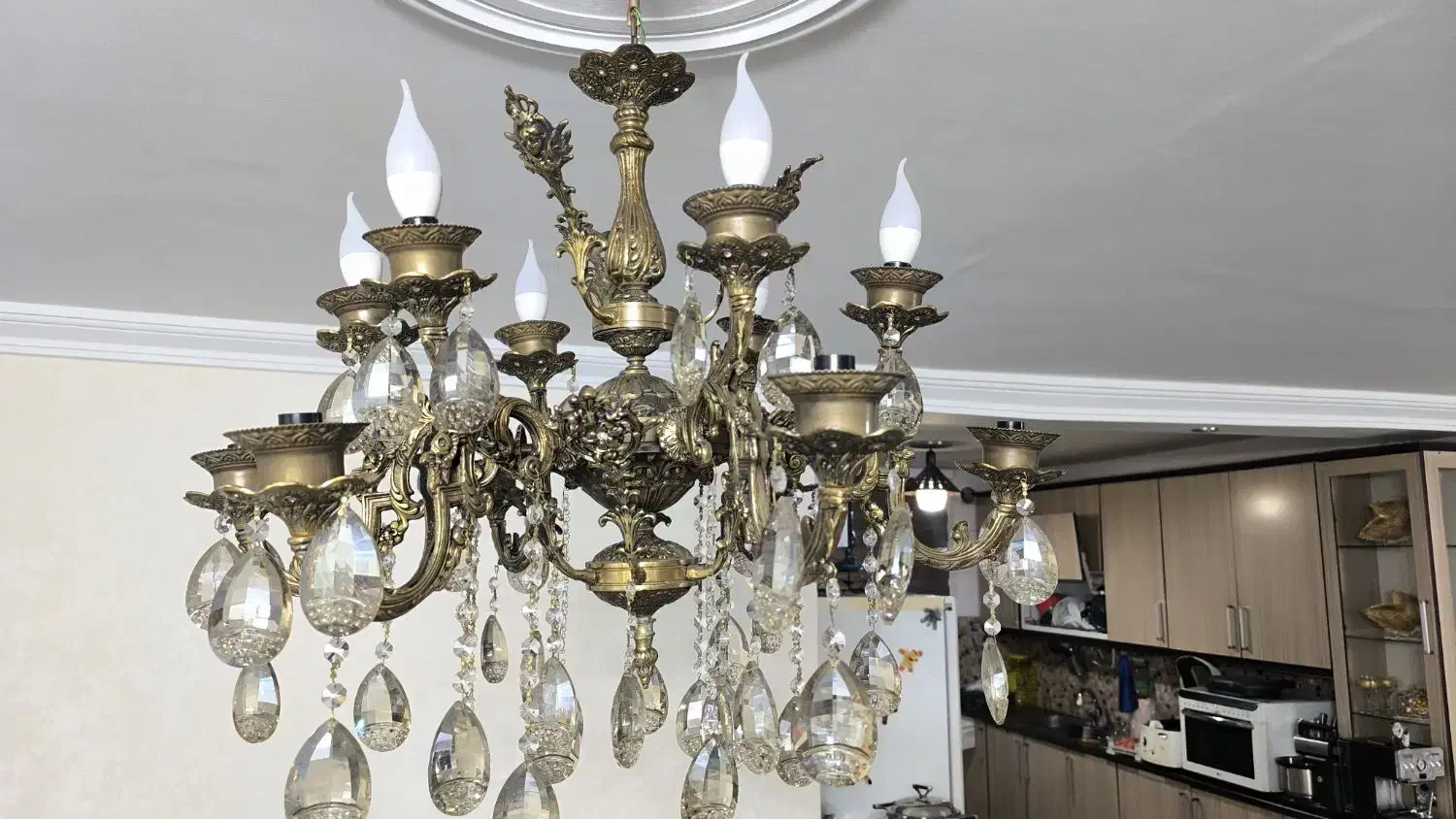 لوستر برنجی وزن بالا|لوستر و چراغ آویز|تهران, امام زاده حسن|دیوار