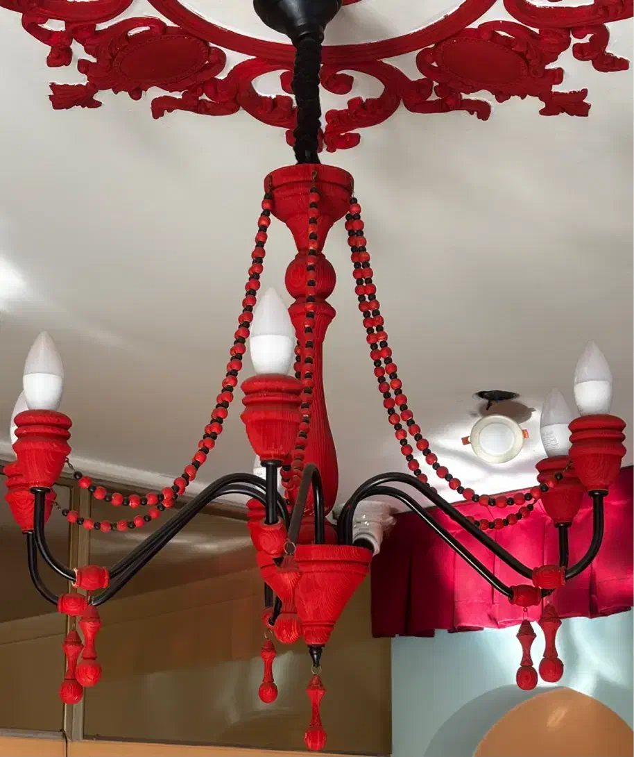 لوستر باکارات چوب و فلزی|لوستر و چراغ آویز|اردبیل, |دیوار