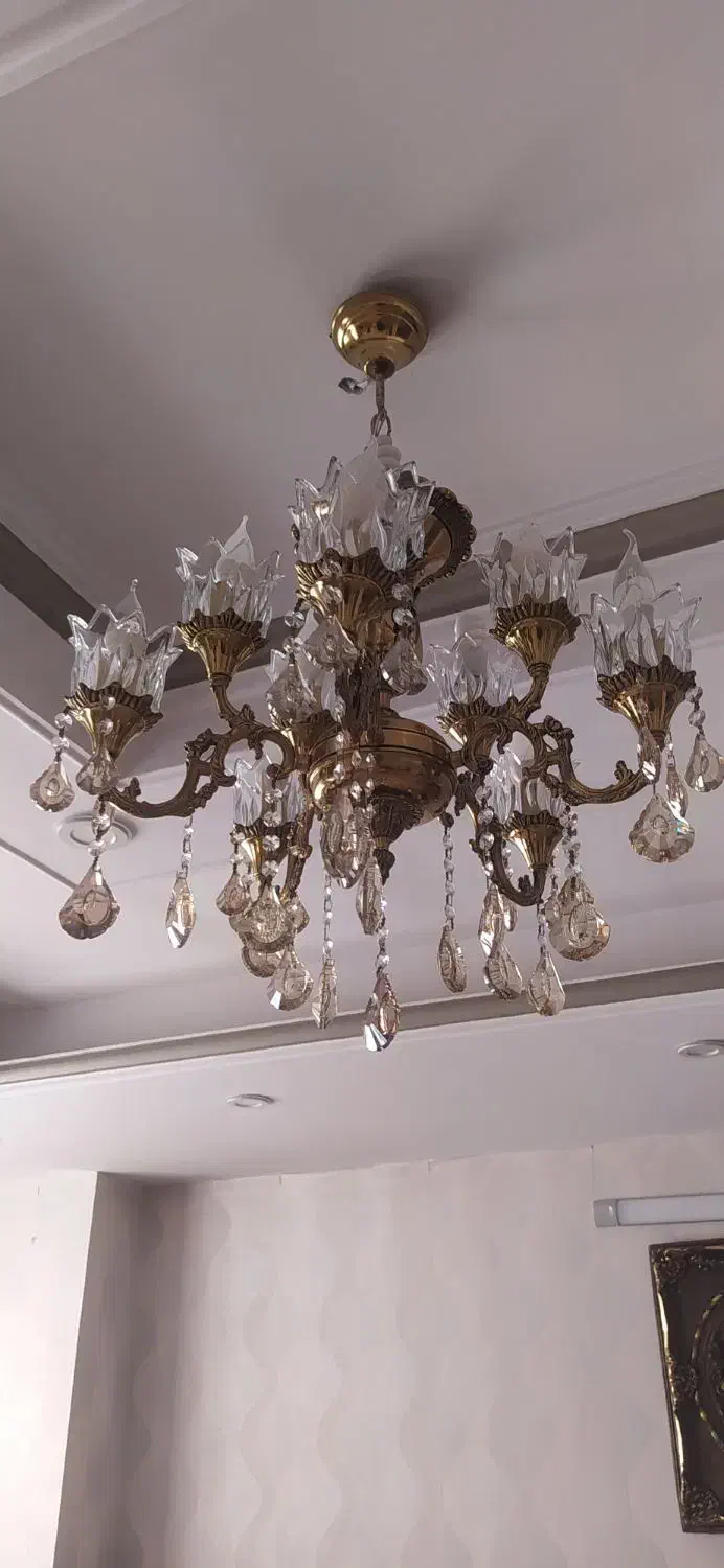 لوستر پنج شاخه همراه چراغاش|لوستر و چراغ آویز|اندیشه, شهرک مریم|دیوار