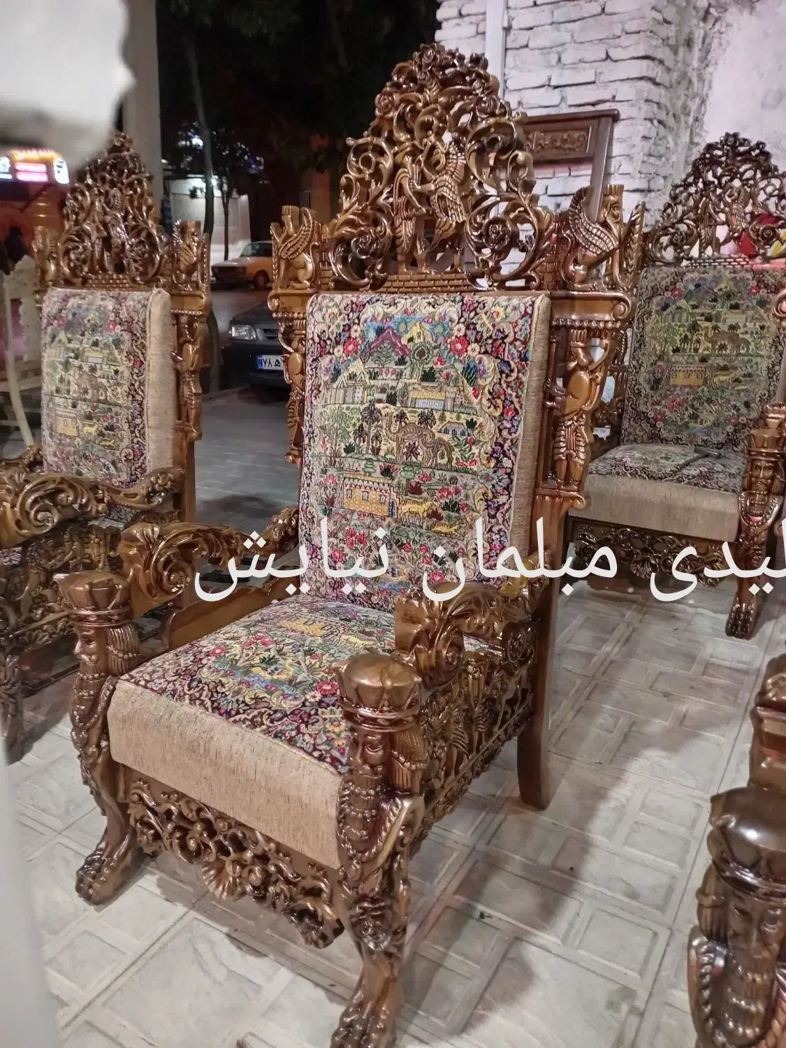 هخامنشی (مبل قالی)|مبلمان خانگی و میز عسلی|کرمان, |دیوار