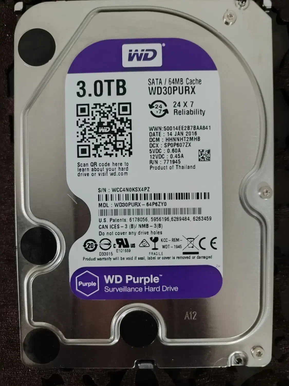 هارد ۳ ترا بنفش وسترن|قطعات و لوازم جانبی رایانه|مهاباد (آذربایجان غربی), |دیوار