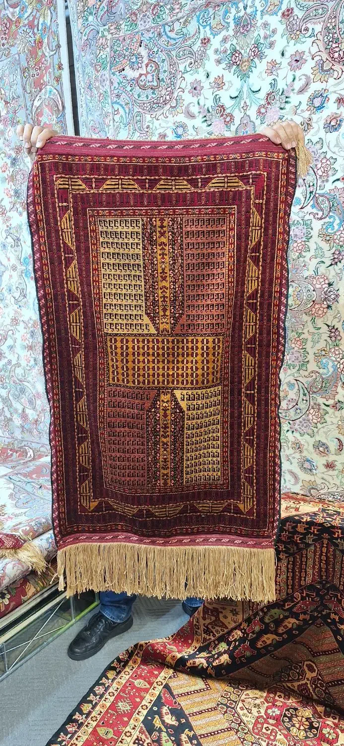 قالیچه دستباف تمام ابریشم دو رو و تم رو|فرش|مشهد, هنرستان|دیوار