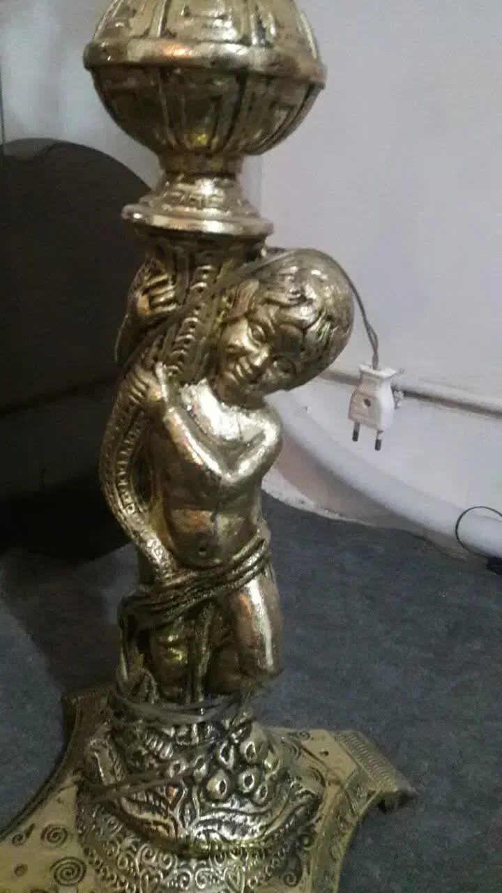 آباژور برنجی ده شاخه فرشته اعیانی و سلطنتی|چراغ خواب و آباژور|ارومیه, |دیوار