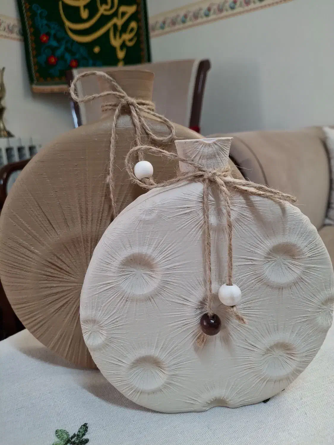 مجسمه گلدان رنگ نسکافه گلدان دکوری|مجسمه، تندیس، ماکت|قم, پردیسان|دیوار